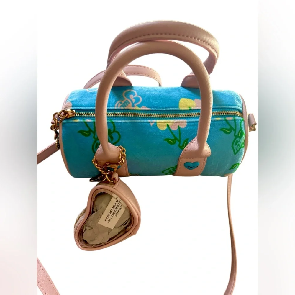 Juicy Couture Retro Cherry Mini Bag Retro Blue Yellow Multi Crossbody NWOT✅‎